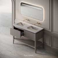 Kensington Double Vanity Unit & Stone Basin 1200mm Sabbia Grigio Oak